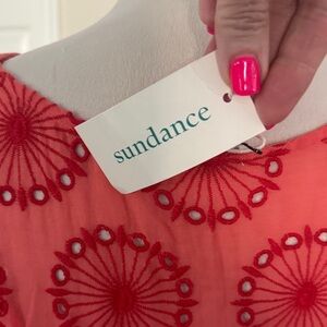 NWT Sundance Coral Eyelit  2 piece Sundress / Cover Up Dress L